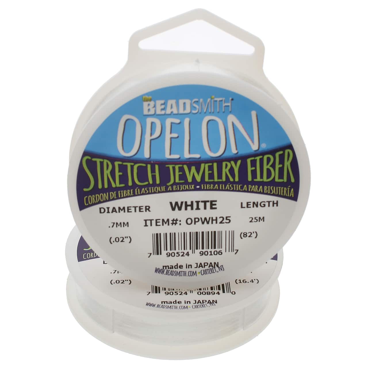 The Beadsmith® Opelon® 0.7mm White Stretch Jewelry Fiber, 25m